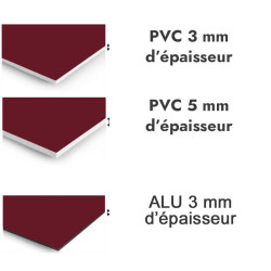Panneau de douche Rouge pourpre - PVC et ALU épaisseurs