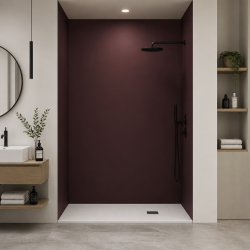 Panneau de douche RAL 3007 Rouge noir sur mesure | Livraison gratuite