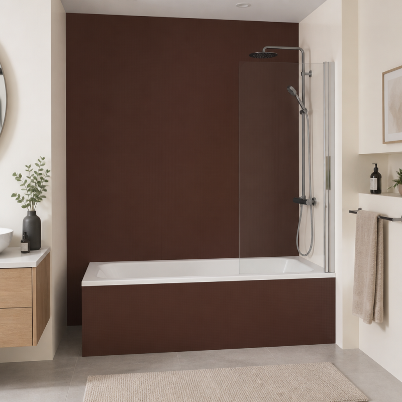 Panneau de douche RAL 3009 Rouge oxyde sur mesure | Livraison gratuite