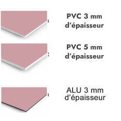 Panneau de douche Rose clair - PVC et ALU épaisseurs