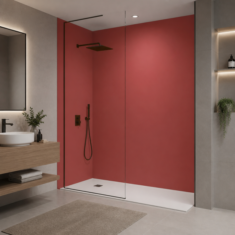 Panneau de douche RAL 3017 Rosé sur mesure | Livraison gratuite