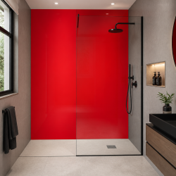 Panneau de douche RAL 3024 Rouge brillant sur mesure | Livraison gratuite