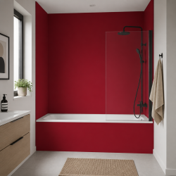 Panneau de douche RAL 3027 Rouge framboise sur mesure | Livraison gratuite