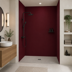 Panneau de douche RAL 3032 Rouge rubis nacré sur mesure | Livraison gratuite