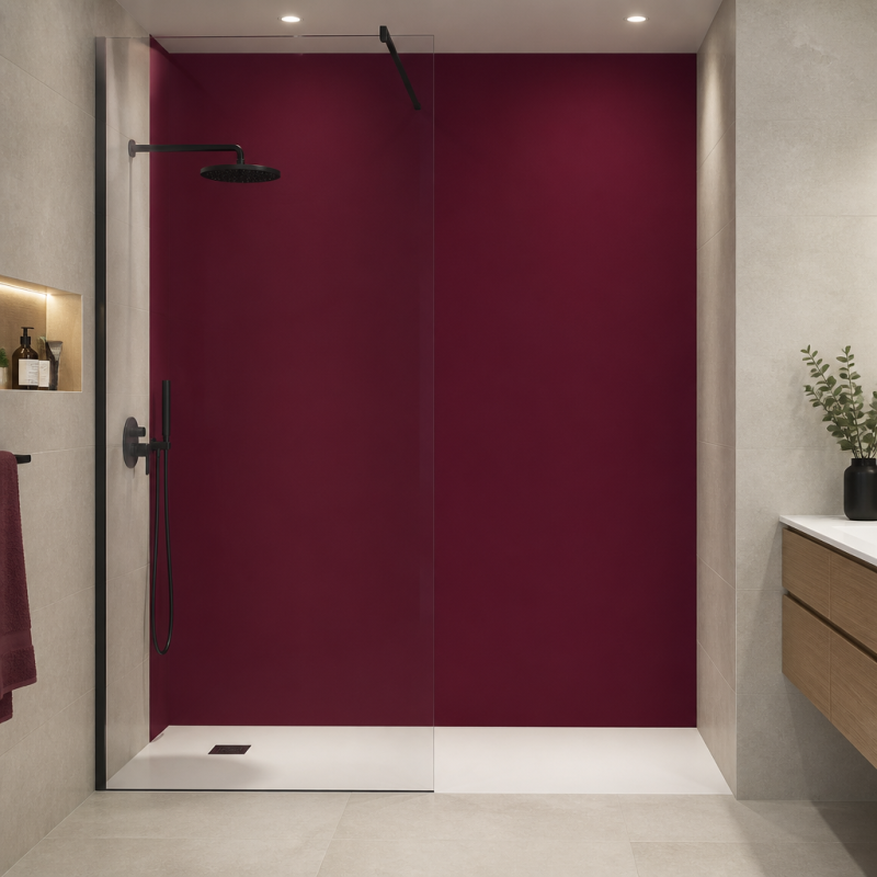 Panneau de douche RAL 4004 Violet bordeaux sur mesure | Livraison gratuite
