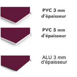 Panneau de douche Violet bordeaux - PVC et ALU épaisseurs