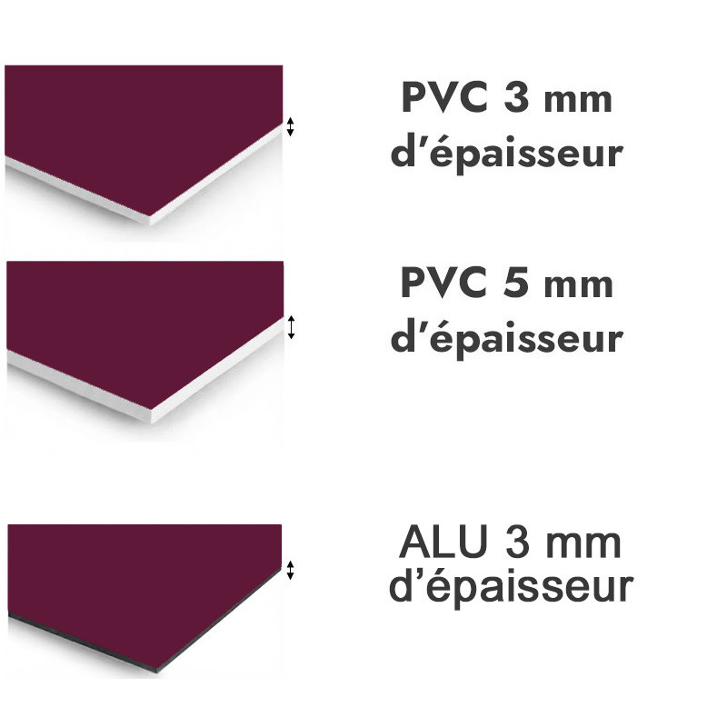 Panneau de douche Violet bordeaux - PVC et ALU épaisseurs