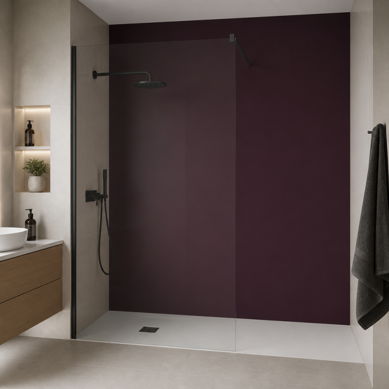 Panneau de douche RAL 4007 Violet pourpre sur mesure | Livraison gratuite