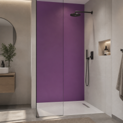 Panneau de douche RAL 4008 Violet de sécurité sur mesure | Livraison gratuite