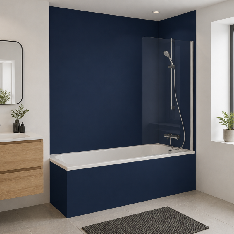 Panneau de douche RAL 5003 Bleu saphir sur mesure | Livraison gratuite
