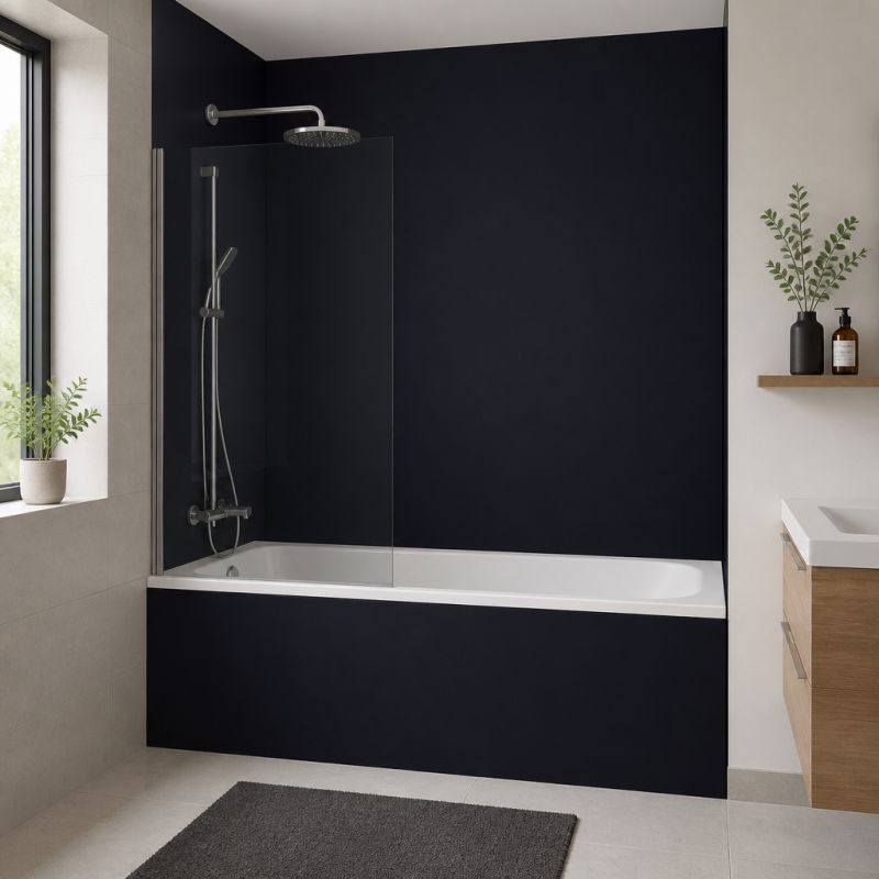 Panneau de douche RAL 5004 Bleu noir sur mesure | Livraison gratuite
