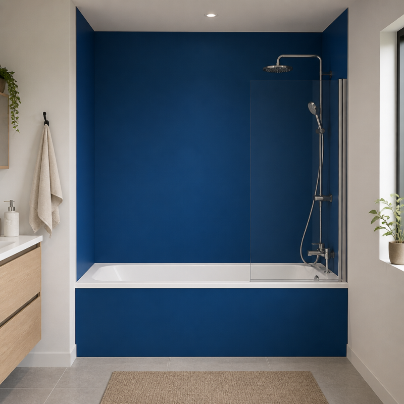Panneau de douche RAL 5005 Bleu de sécurité sur mesure | Livraison gratuite