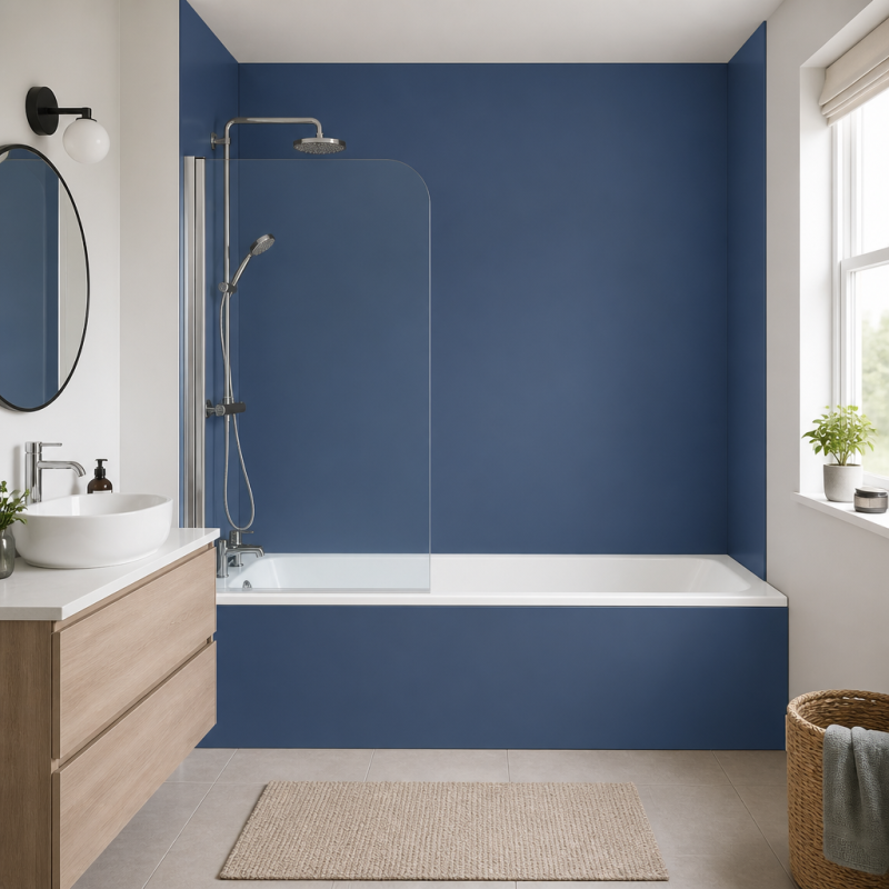 Panneau de douche RAL 5007 Bleu brillant sur mesure | Livraison gratuite