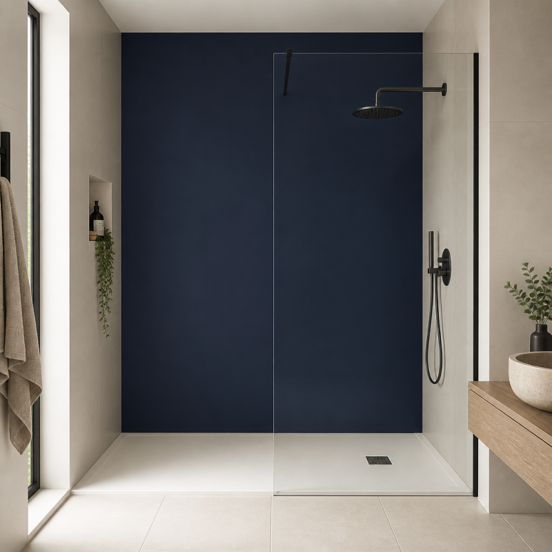 Panneau de douche RAL 5013 Bleu cobalt sur mesure | Livraison gratuite