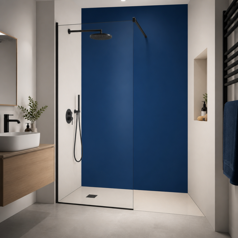 Panneau de douche RAL 5017 Bleu signalisation sur mesure | Livraison gratuite