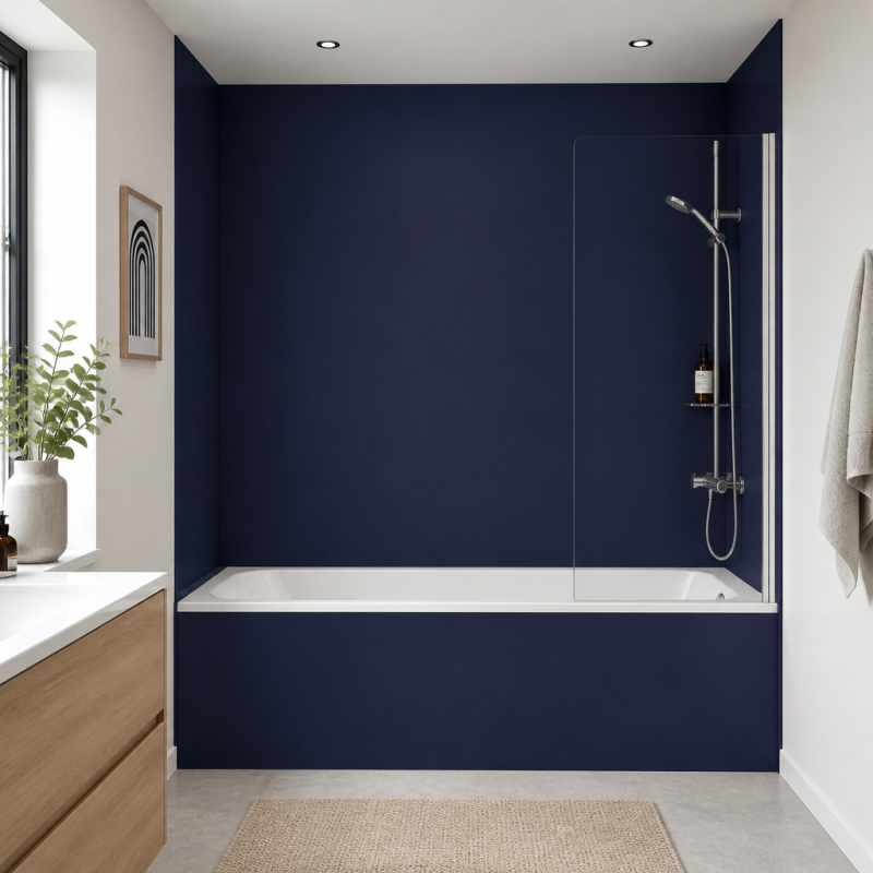 Panneau de douche RAL 5022 Bleu nocturne sur mesure | Livraison gratuite