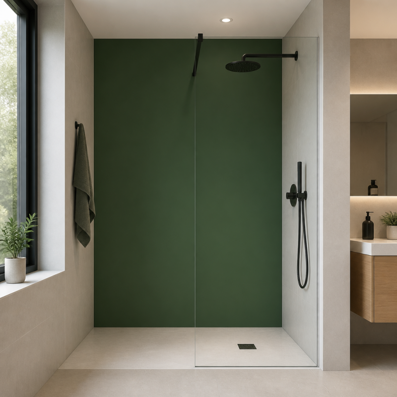 Panneau de douche RAL 6001 Vert émeraude sur mesure | Livraison gratuite