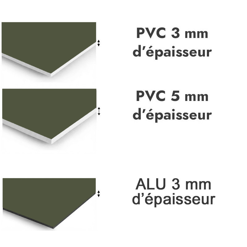Panneau de douche Vert olive - PVC et ALU épaisseurs
