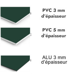 Panneau de douche Vert mousse - PVC et ALU épaisseurs