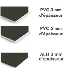 Panneau de douche Olive gris - PVC et ALU épaisseurs