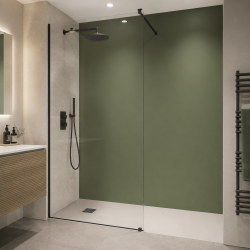 Panneau de douche RAL 6011 Vert réséda sur mesure | Livraison gratuite