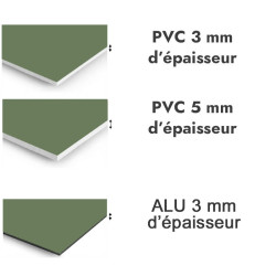 Panneau de douche Vert réséda - PVC et ALU épaisseurs
