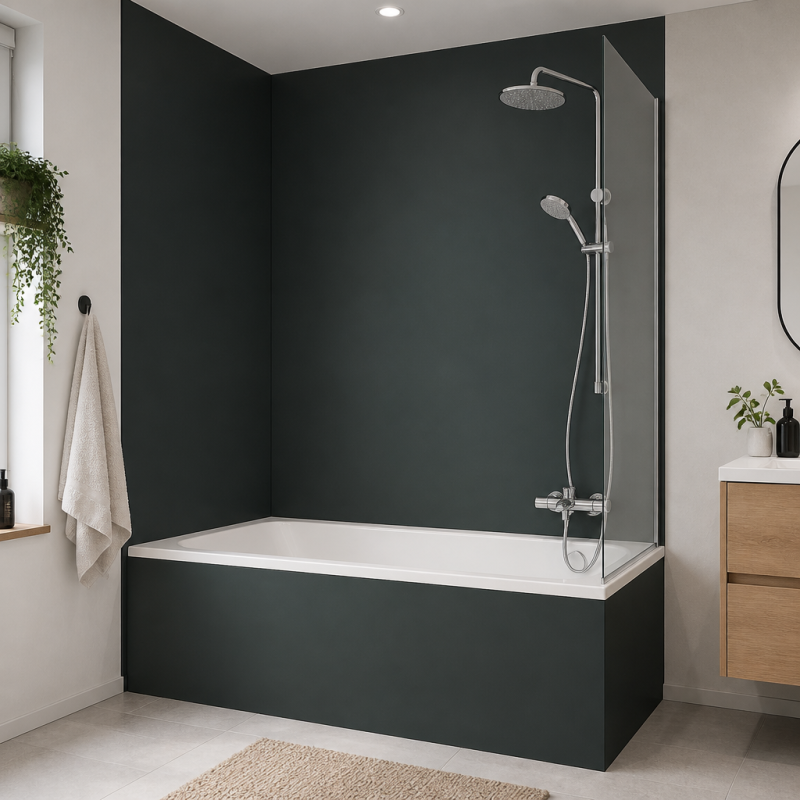 Panneau de douche RAL 6012 Vert noir sur mesure | Livraison gratuite