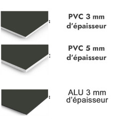 Panneau de douche Olive noir - PVC et ALU épaisseurs