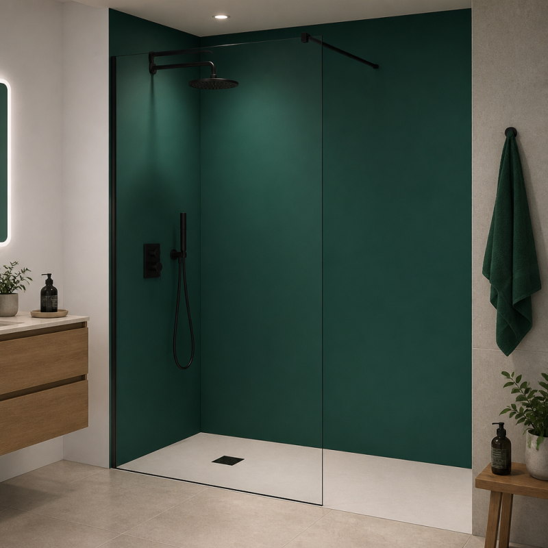 Panneau de douche RAL 6016 Vert turquoise sur mesure | Livraison gratuite
