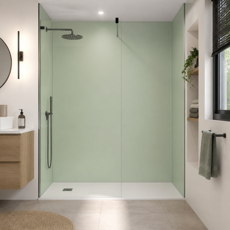 Panneau de douche RAL 6019 Vert blanc sur mesure | Livraison gratuite