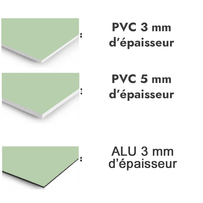 Panneau de douche Vert blanc - PVC et ALU épaisseurs