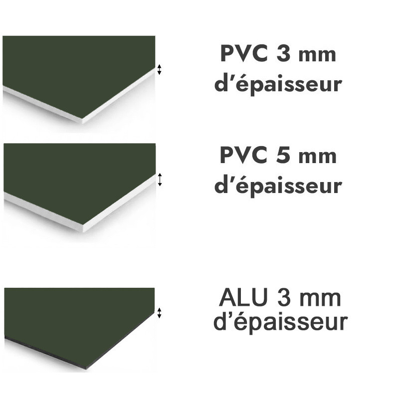 Panneau de douche Vert oxyde chromique - PVC et ALU épaisseurs