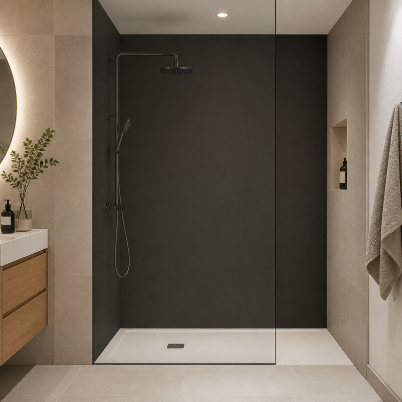 Panneau de douche RAL 6022 Olive brun sur mesure | Livraison gratuite