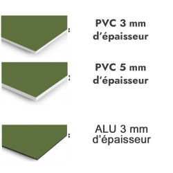 Panneau de douche Vert fougère - PVC et ALU épaisseurs