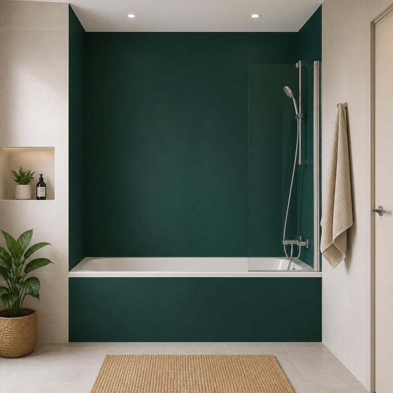 Panneau de douche RAL 6036 Vert opal nacré sur mesure | Livraison gratuite