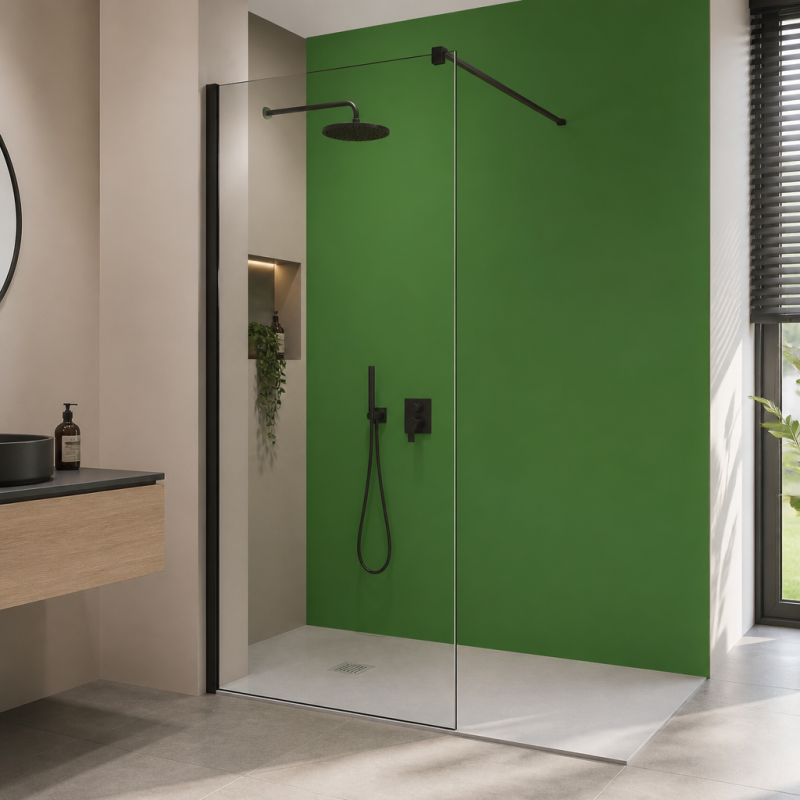 Panneau de douche RAL 6037 Vert pur sur mesure | Livraison gratuite