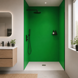 Panneau de douche RAL 6038 Vert brillant sur mesure | Livraison gratuite