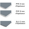 Panneau de douche Gris petit-gris - PVC et ALU épaisseurs