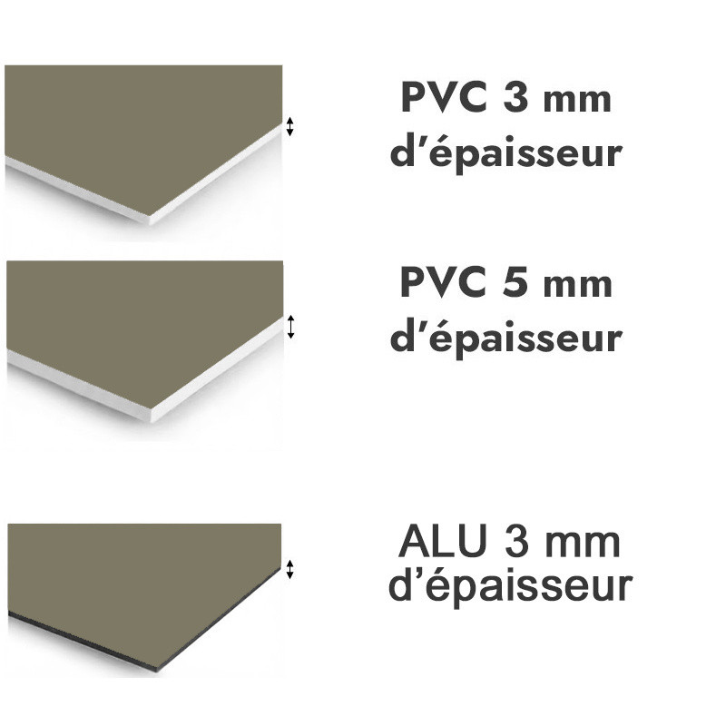 Panneau de douche Gris olive - PVC et ALU épaisseurs