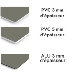 Panneau de douche Gris mousse - PVC et ALU épaisseurs