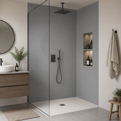 Panneau de douche RAL 7004 Gris de sécurité sur mesure | Livraison gratuite