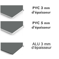 Panneau de douche Gris souris - PVC et ALU épaisseurs