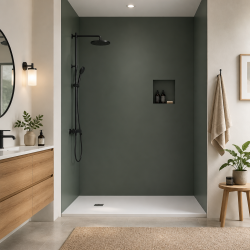 Panneau de douche RAL 7009 Gris vert sur mesure | Livraison gratuite