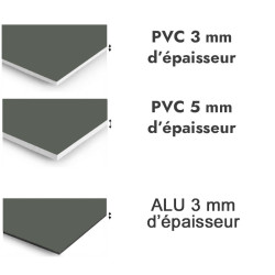 Panneau de douche Gris vert - PVC et ALU épaisseurs