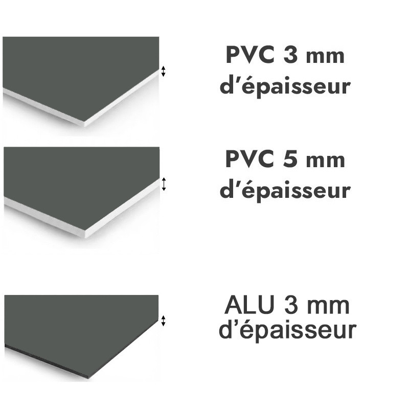 Panneau de douche Gris tente - PVC et ALU épaisseurs