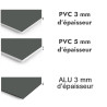 Panneau de douche Gris tente - PVC et ALU épaisseurs