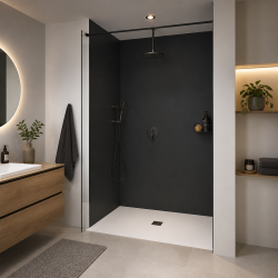 Panneau de douche RAL 7021 Gris noir sur mesure | Livraison gratuite