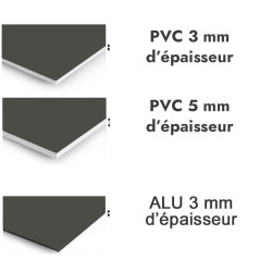 Panneau de douche Gris terre d'ombre - PVC et ALU épaisseurs