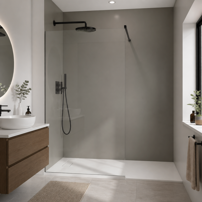 Panneau de douche RAL 7030 Gris pierre sur mesure | Livraison gratuite
