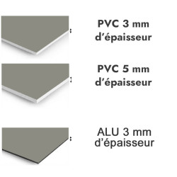 Panneau de douche Gris pierre - PVC et ALU épaisseurs